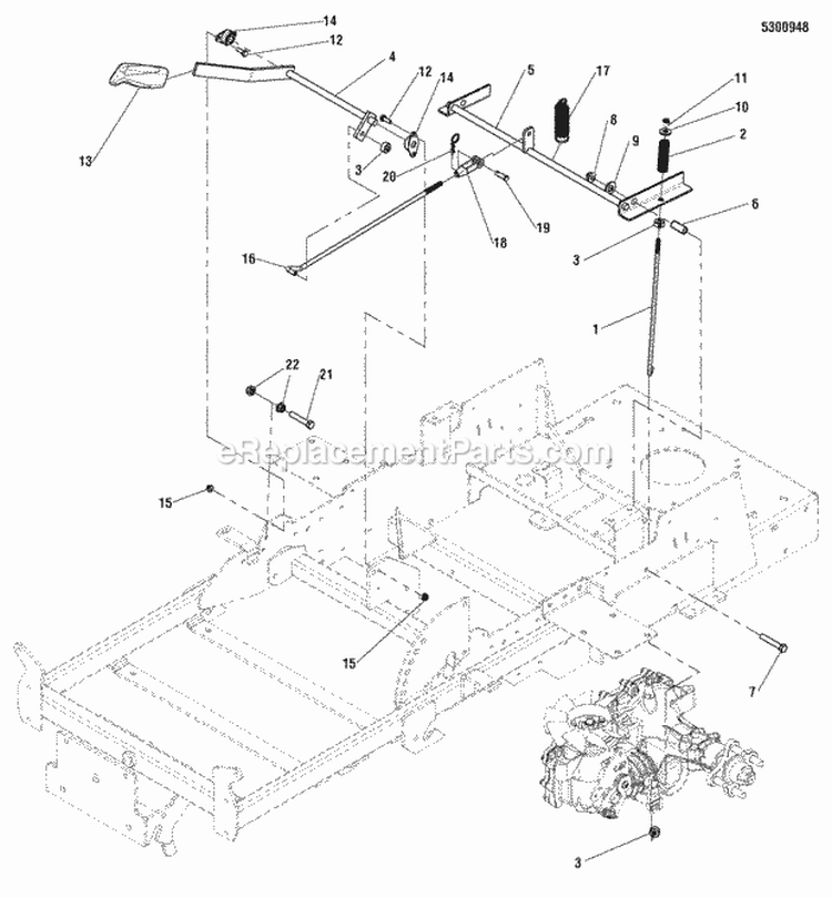 Parking Brake Group Diagram and Parts List for  Simplicity Lawn Tractor