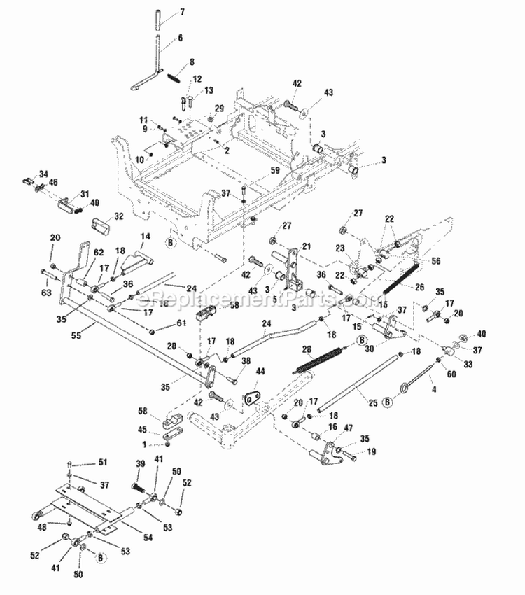Lift Group - SN 2014344992 - 2016364869 Diagram and Parts List for  Simplicity Lawn Tractor