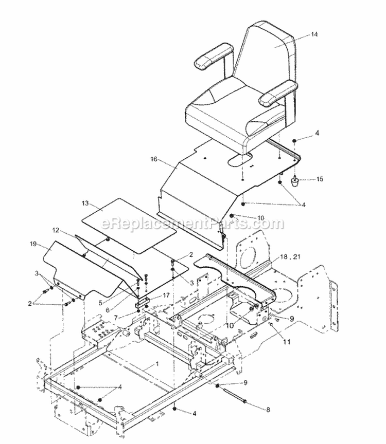 Seat Mount  Floor Group - 48 Models  52 Models SN 2014624505  Below Diagram and Parts List for  Simplicity Lawn Tractor