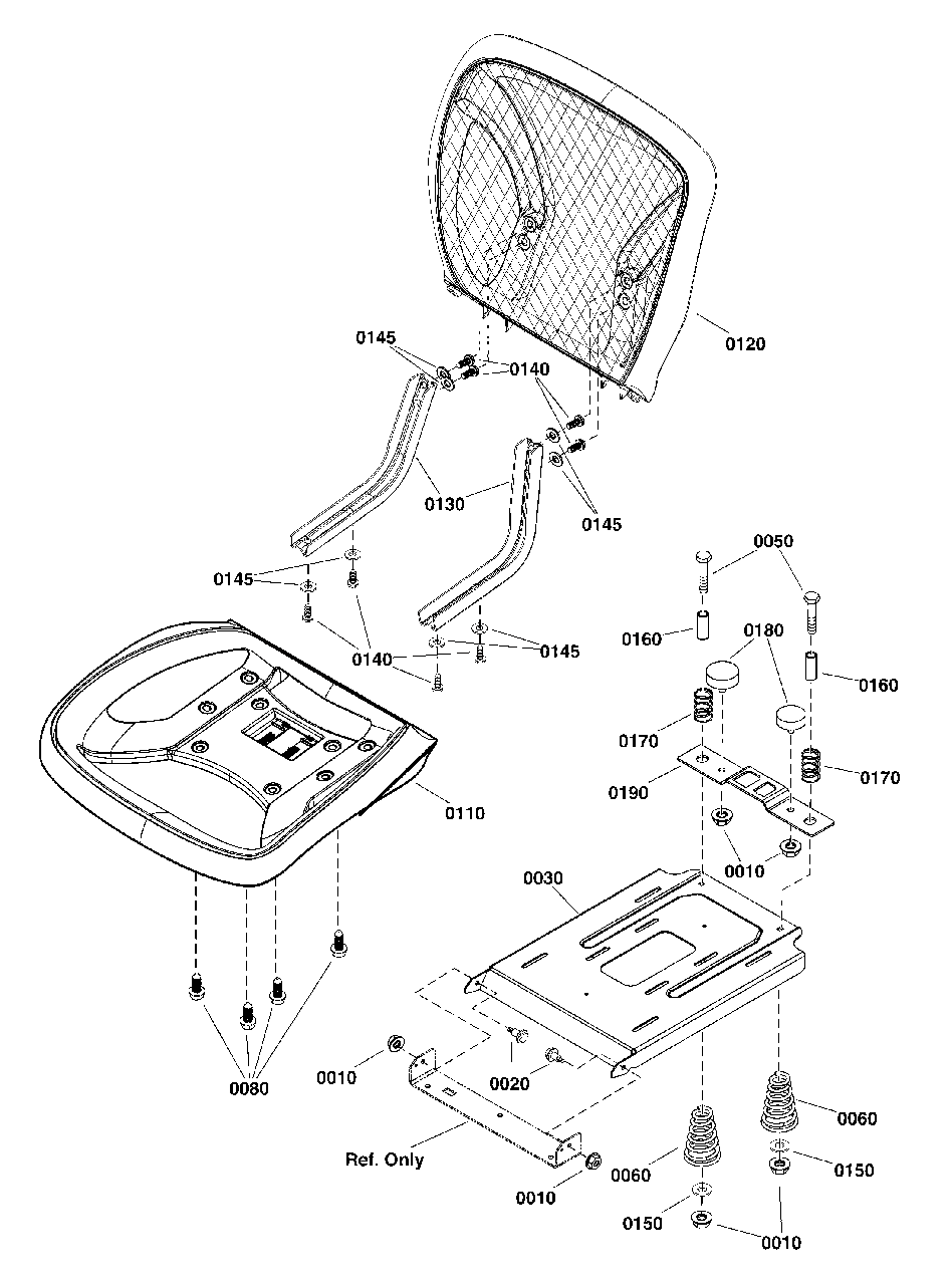 Seat Group (2992504) Diagram and Parts List for  Simplicity Lawn Tractor
