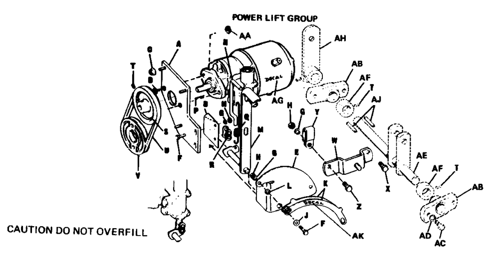 Power Lift Group - Diagram 2 Diagram and Parts List for 990573 Simplicity Lawn Tractor