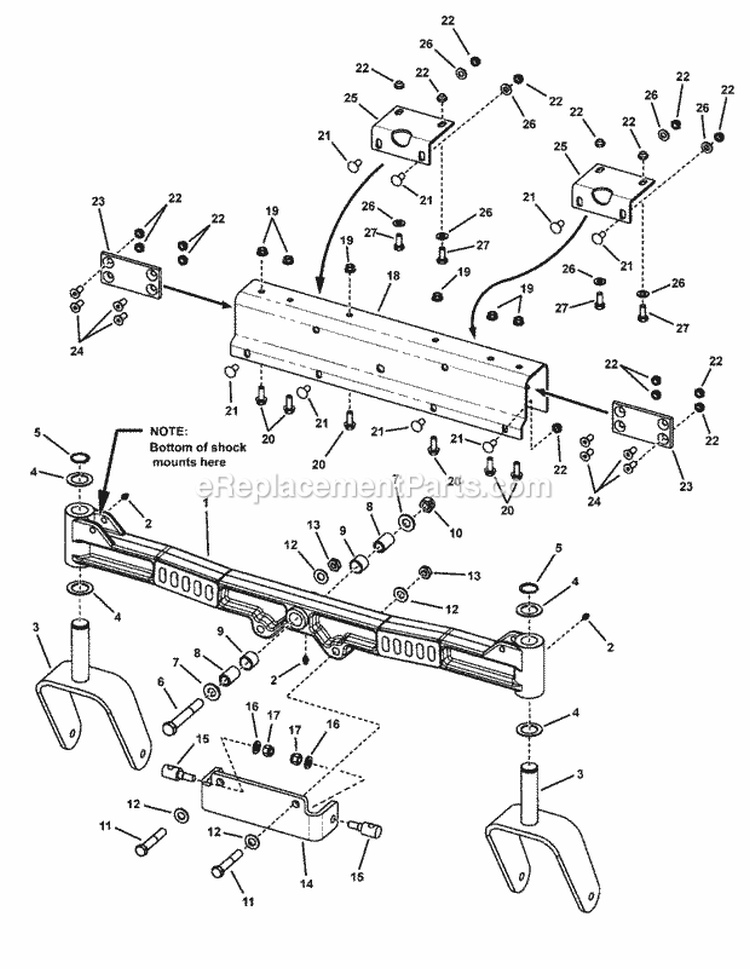 Front Axle Group (Javfraxl) Diagram and Parts List for  Simplicity Lawn Tractor