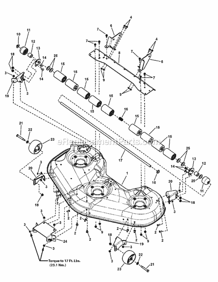 46 Deck Housing Assembly (7501988C) Diagram and Parts List for  Simplicity Lawn Tractor