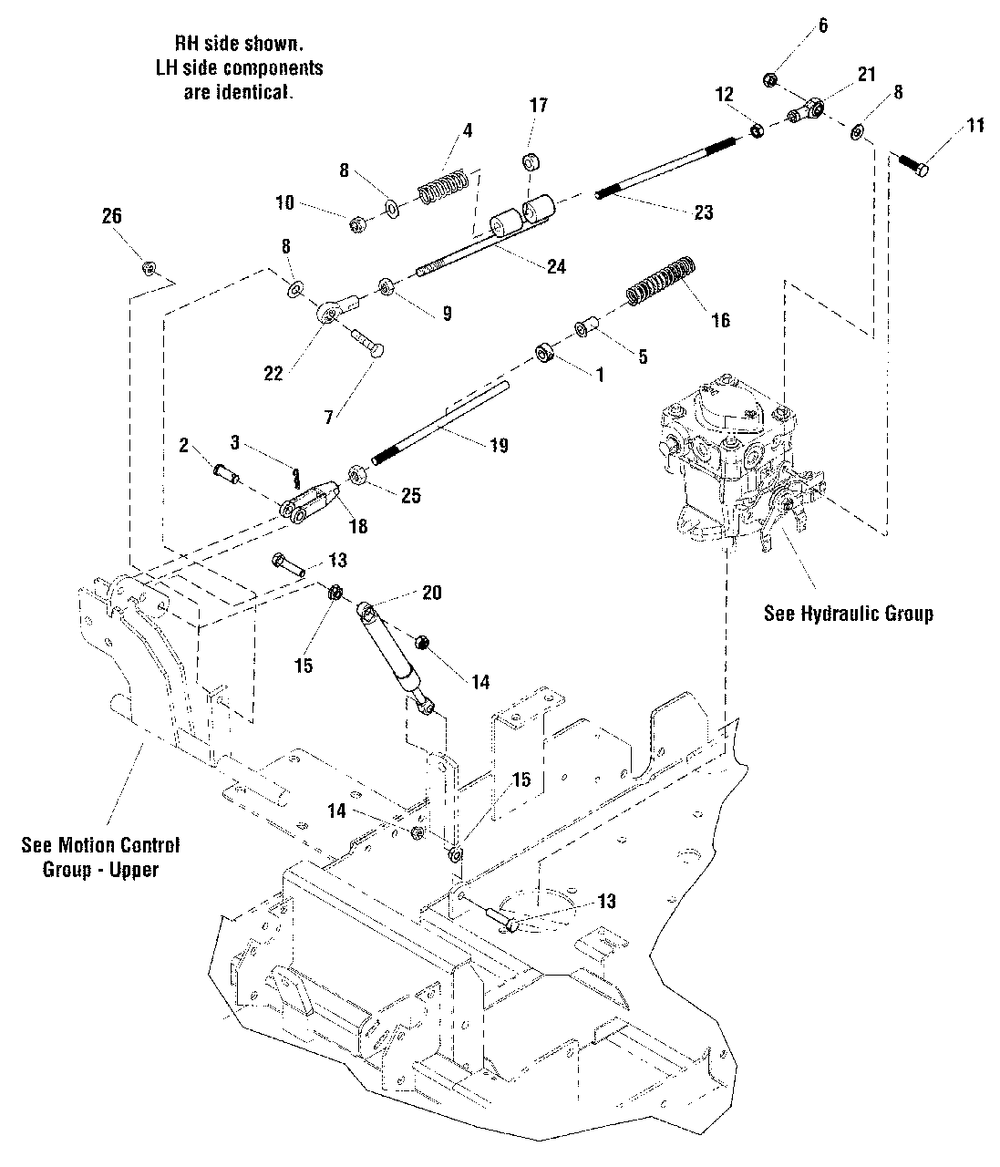 Control Group Lower Diagram and Parts List for 5900947 Simplicity Lawn Tractor