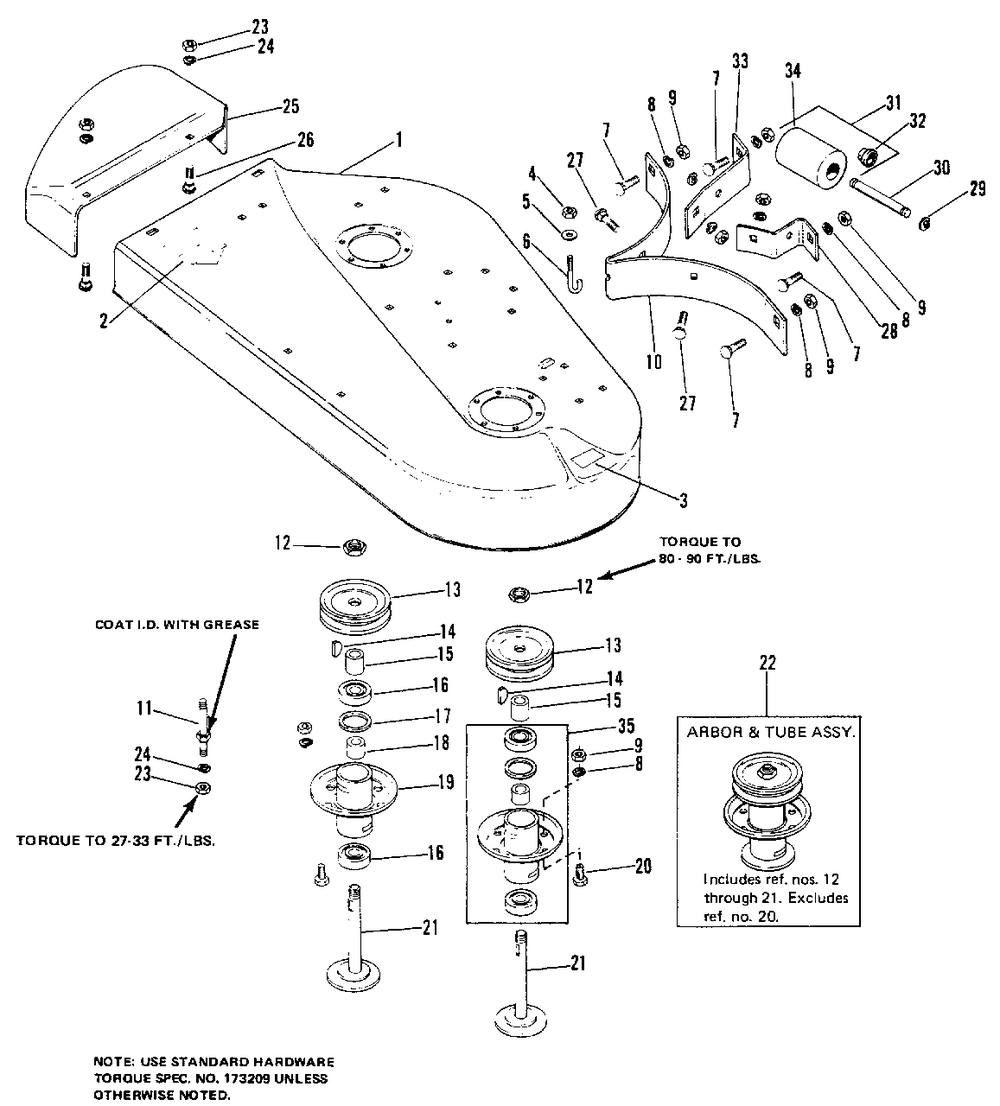 Mower Deck And Arbors Group (4008-4108-4208) Diagram and Parts List for 1690173 Simplicity Lawn Tractor