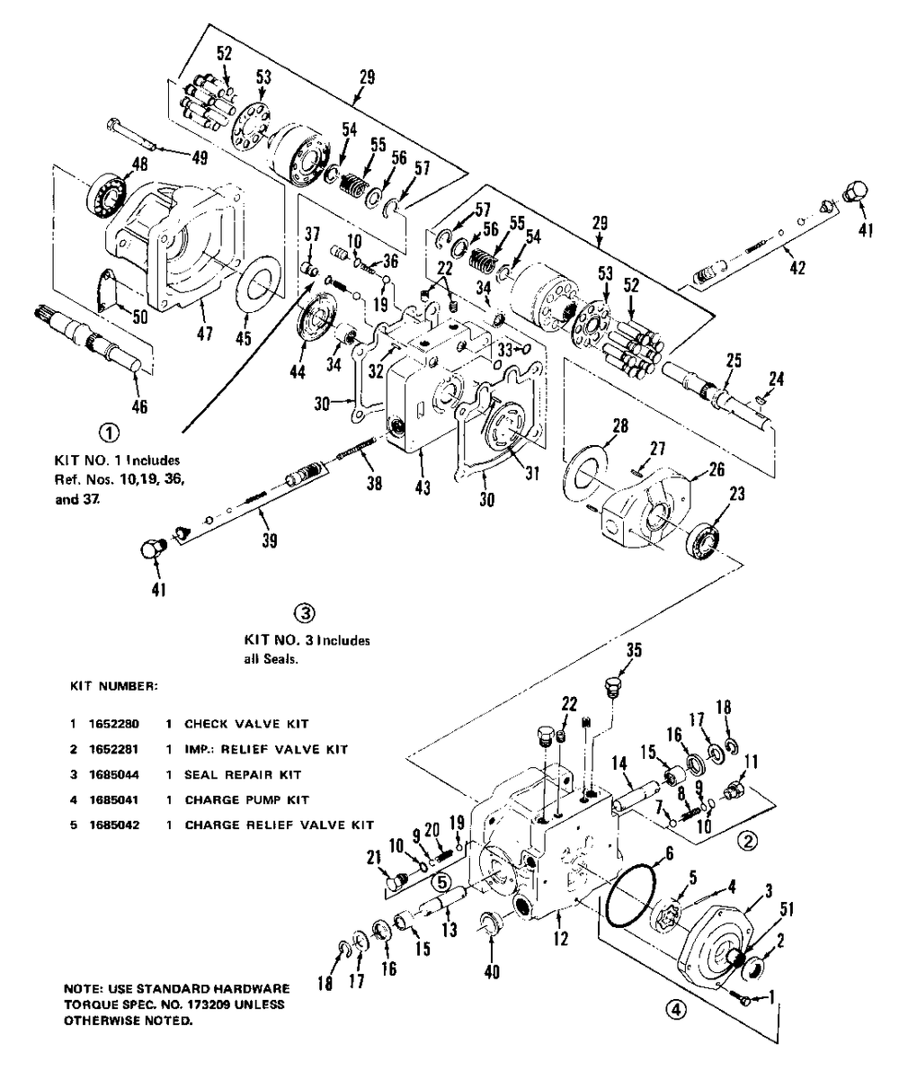 Hydrostatic Transmission Diagram and Parts List for 1690230 Simplicity Lawn Tractor
