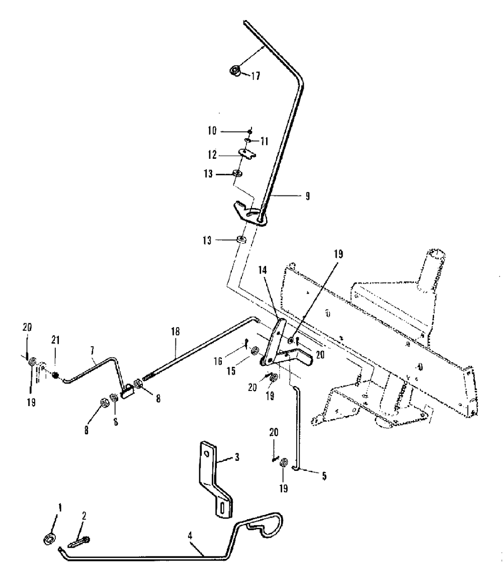 Controls - Throttle And Control Group (3486i20) Diagram and Parts List for 2097151 Simplicity Lawn Tractor