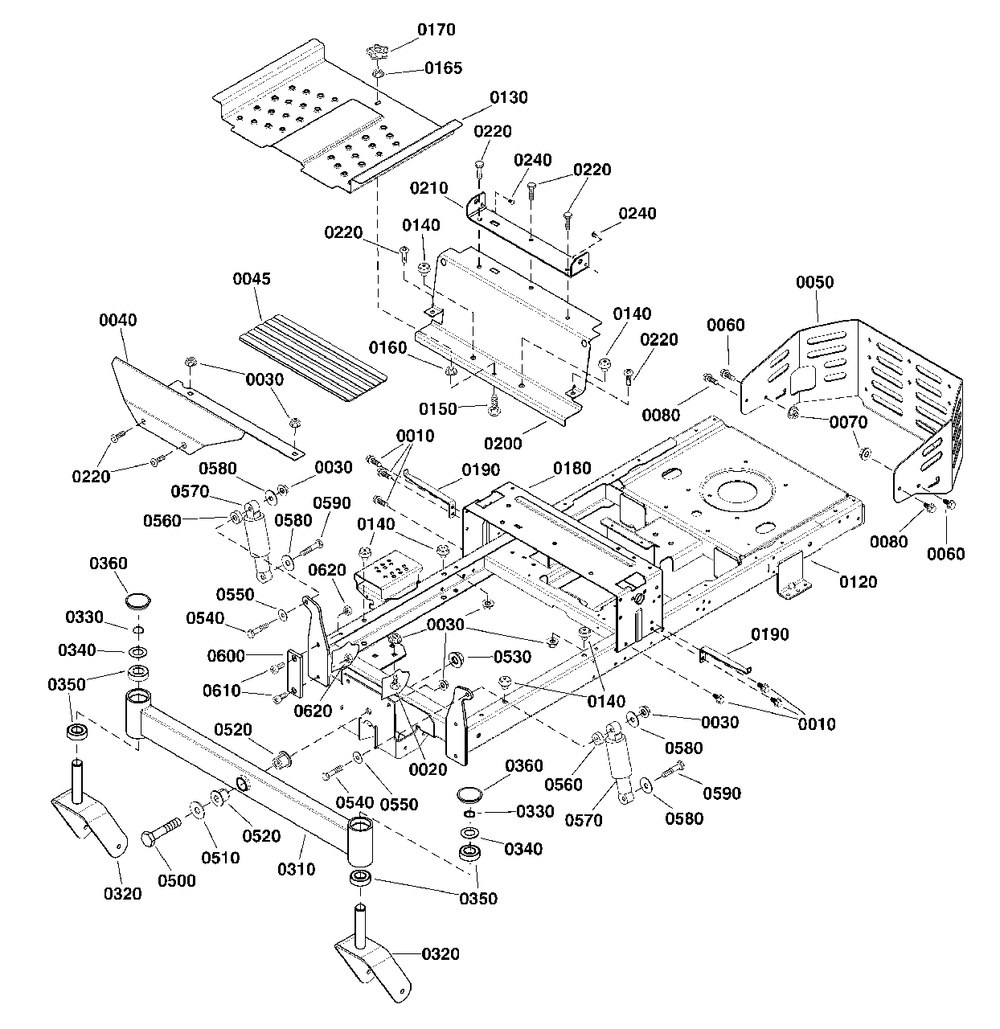 Frame Group Diagram and Parts List for  Simplicity Lawn Tractor