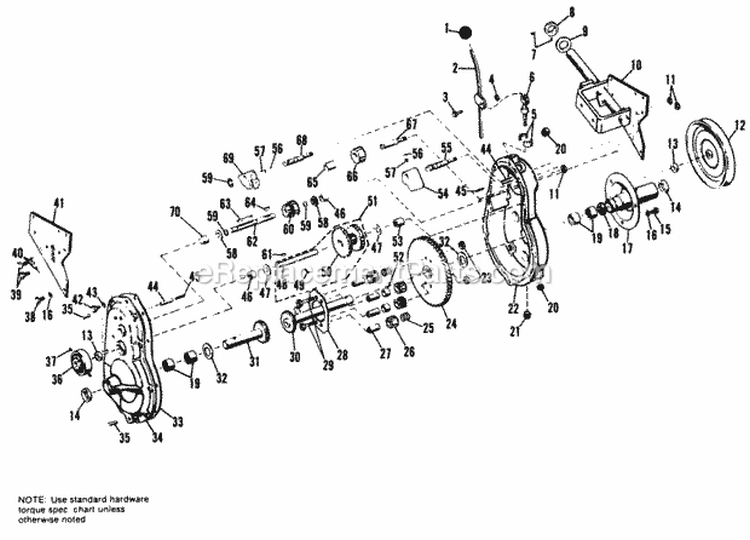 Transmission Group Diagram and Parts List for  Simplicity Lawn Tractor