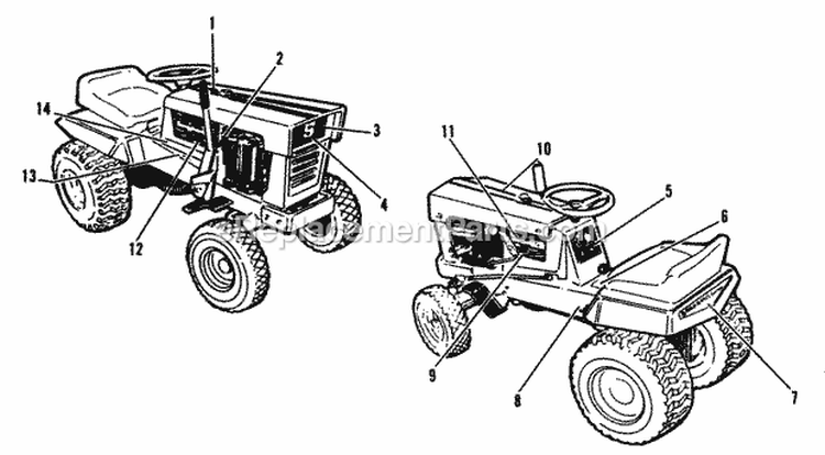 Decal Group Diagram and Parts List for  Simplicity Lawn Tractor