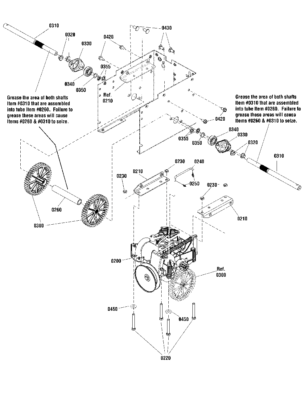 Traction Drive Group - General Transmission Diagram and Parts List for 1696235-02 Simplicity Snow Blower