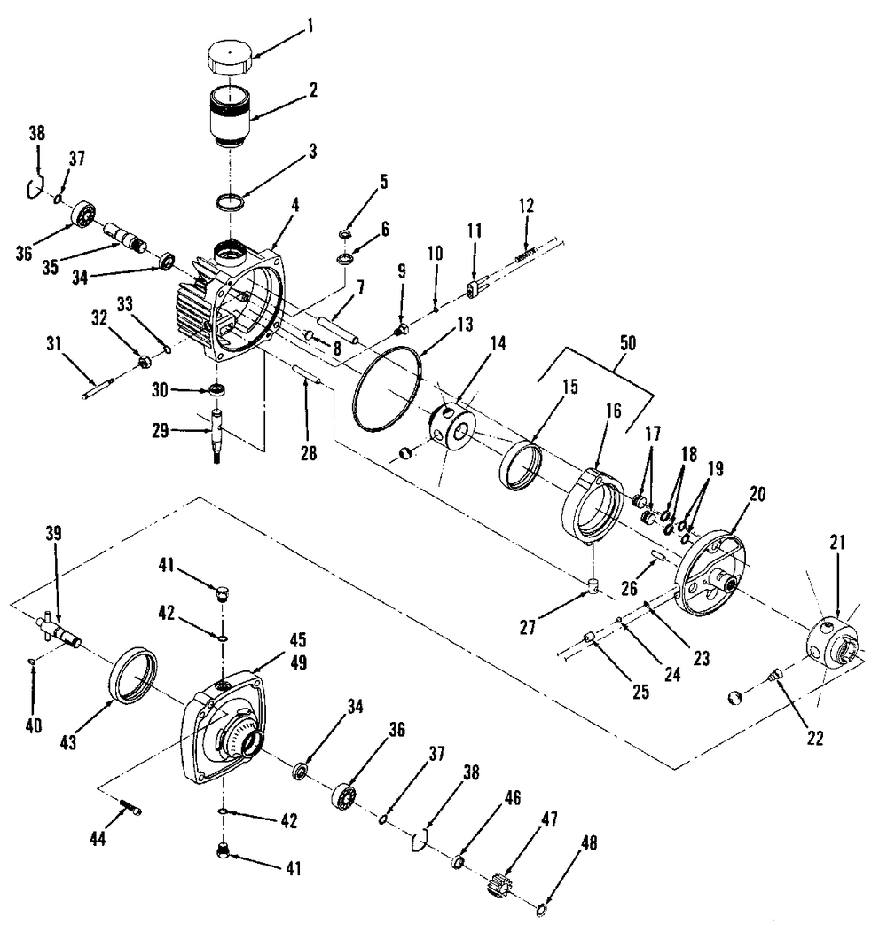 Transmission Diagram and Parts List for 1690913 Simplicity Lawn Tractor