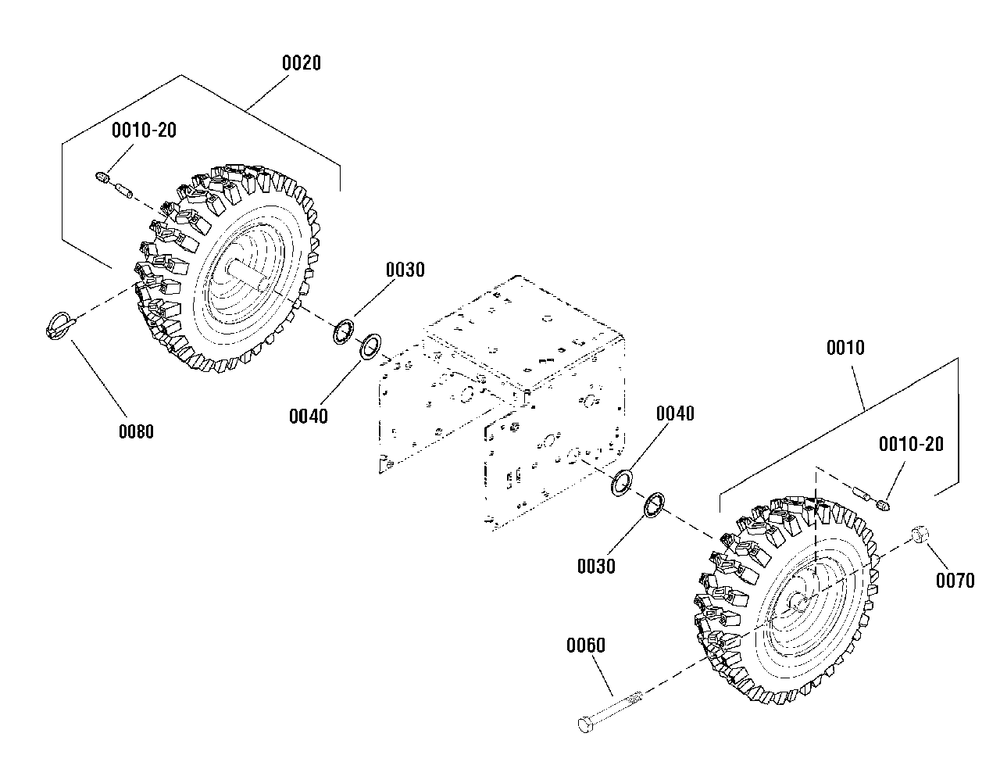 Wheels And Tires Group Diagram and Parts List for 1695820 Simplicity Snow Blower