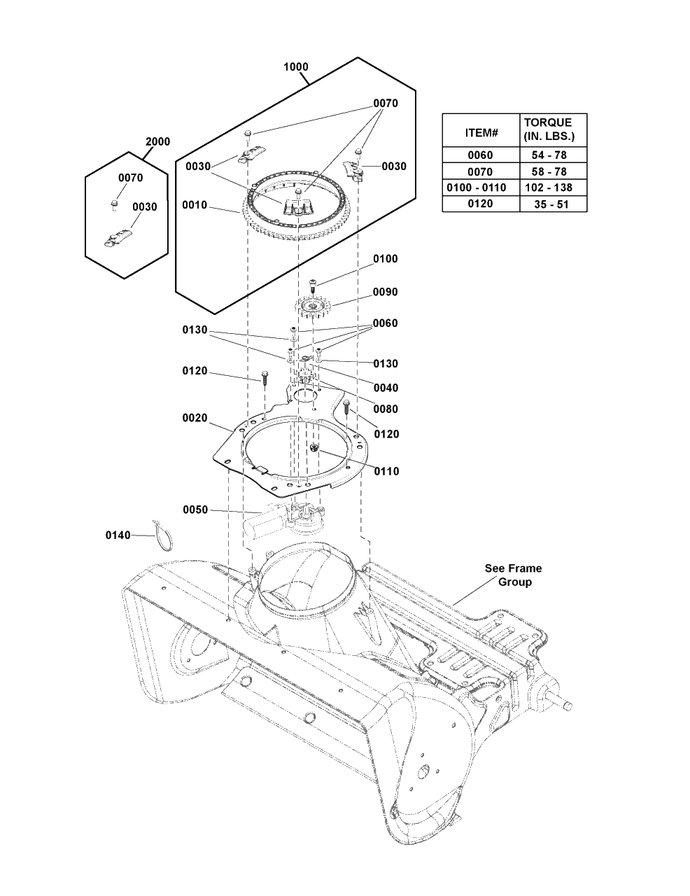 Chute Rotation Group - Electric Diagram and Parts List for (1697295-00)(2020) Simplicity Snow Blower
