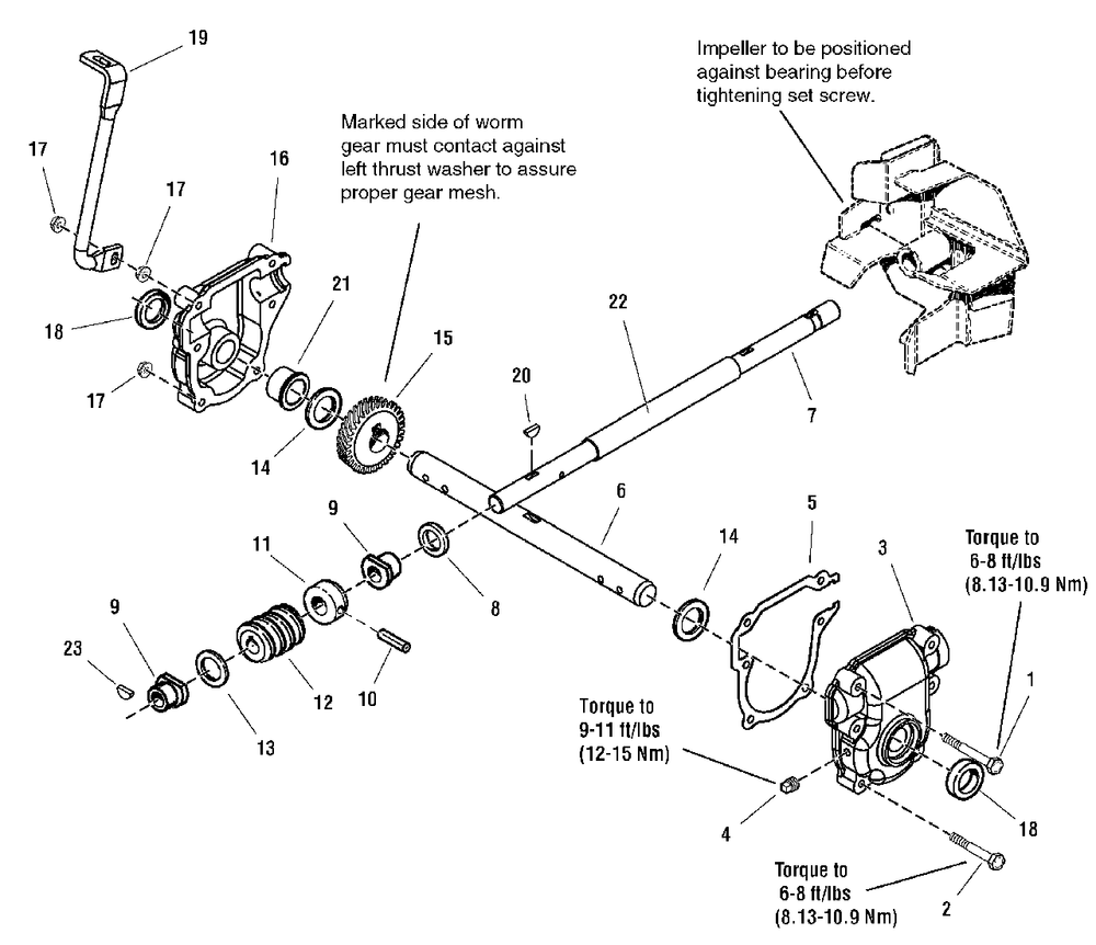 Gear Case Assembly - Heavy Duty (1732303) Diagram and Parts List for 1695987 Simplicity Snow Blower