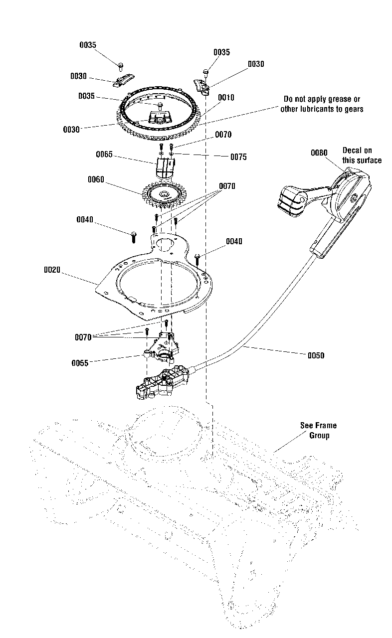 Chute Rotation Group - Remote Diagram and Parts List for 1696726-00 Simplicity Snow Blower