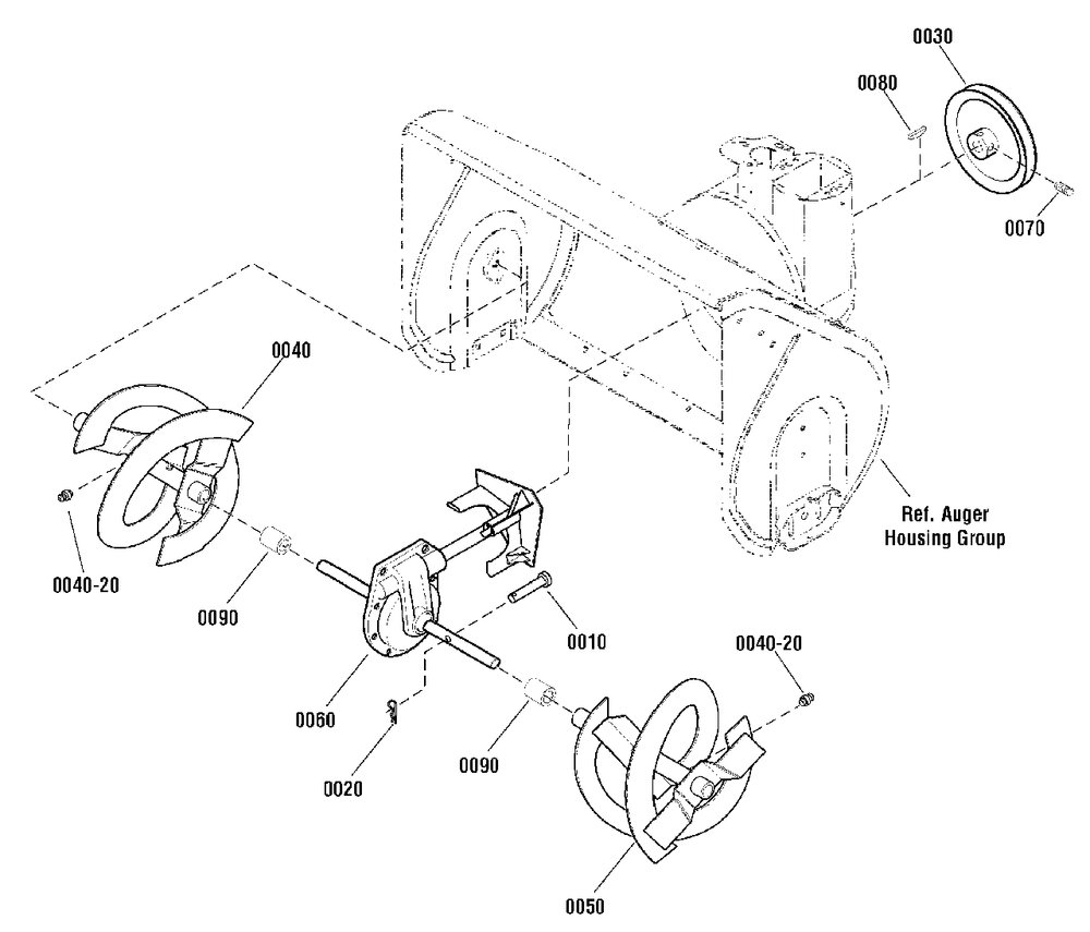 Auger Drive Group - Medium Duty Diagram and Parts List for 1695660 Simplicity Snow Blower
