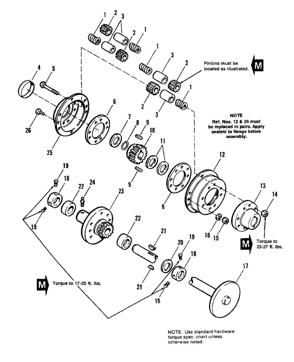 Rear Axle And Differential Group Diagram and Parts List for 1690484 Simplicity Lawn Tractor
