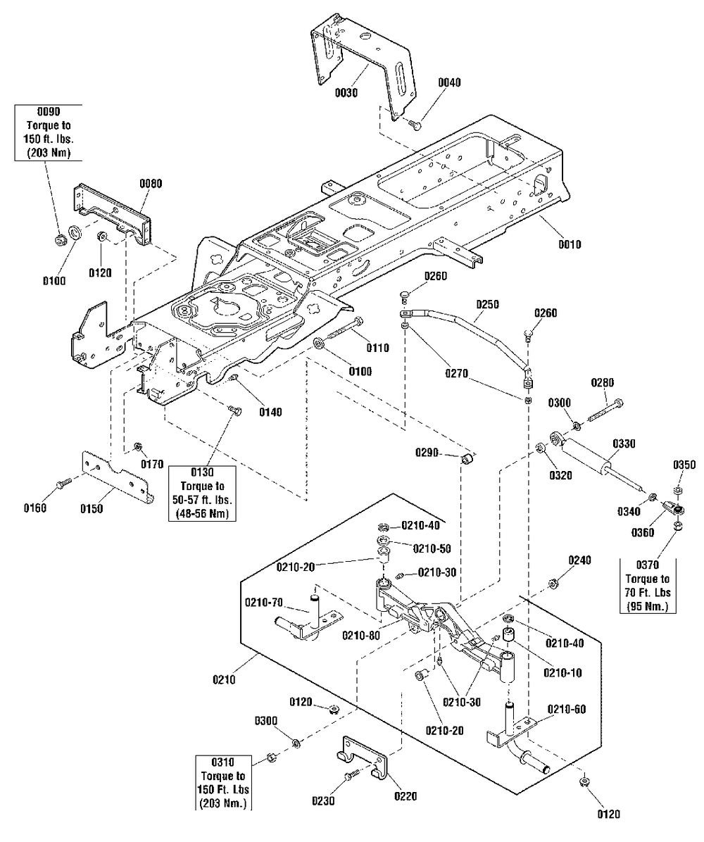 Frame And Front Axle Group - With Suspension Diagram and Parts List for  Simplicity Lawn Tractor