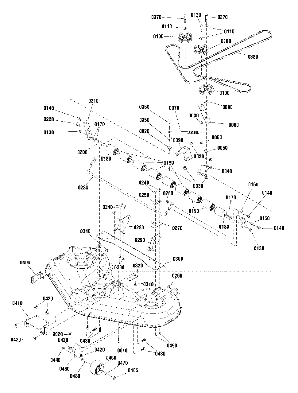 46-Inch And 52-Inch Mower Deck - Clutch And Support Group Diagram and Parts List for 2691140-00 Simplicity Lawn Tractor