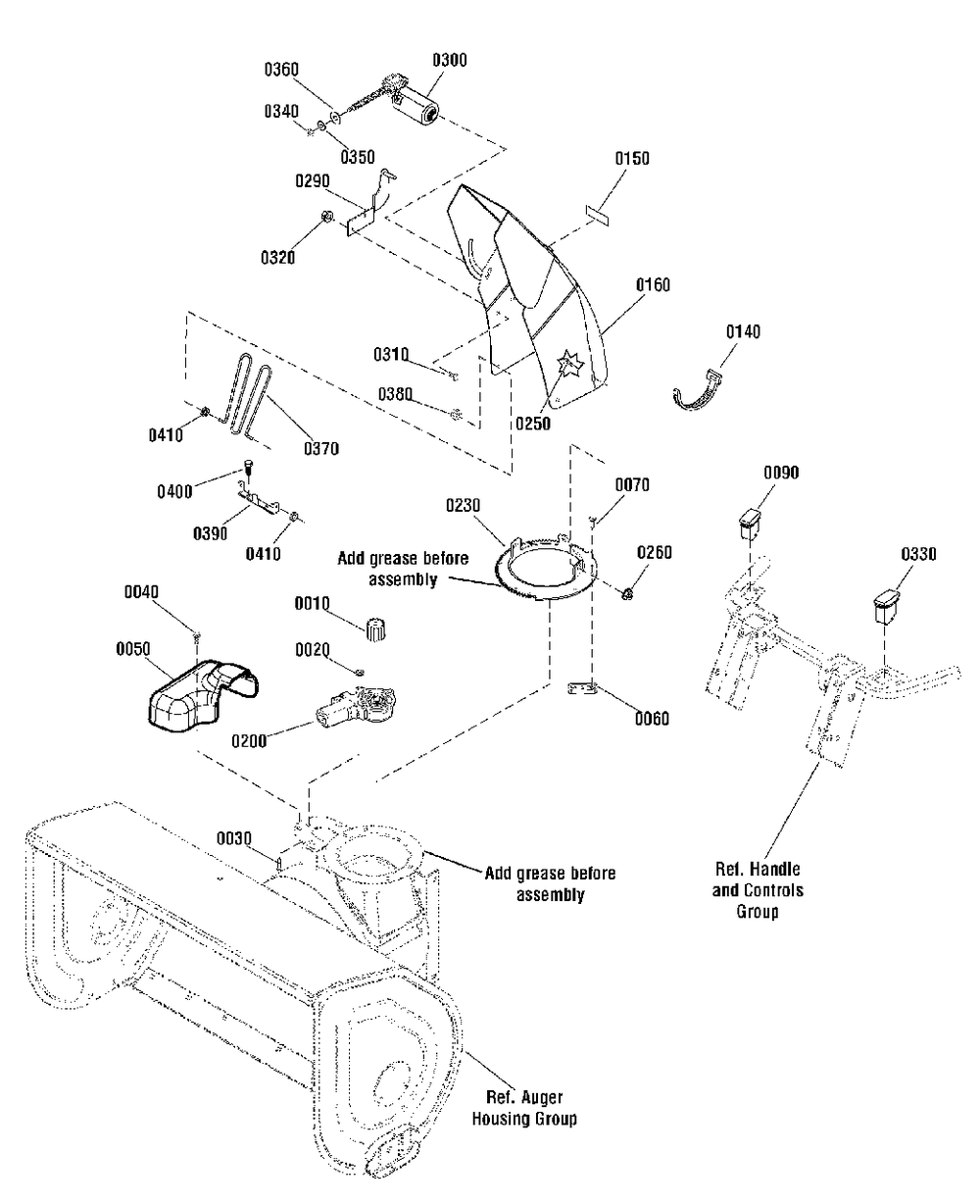 Chute And Rotation Group - Full Electric Diagram and Parts List for 1695662 Simplicity Snow Blower