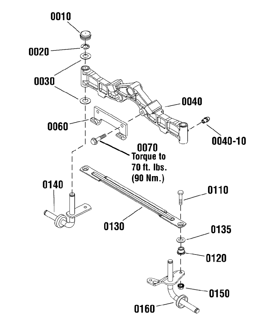 Front Axle Group Diagram and Parts List for  Simplicity Lawn Tractor
