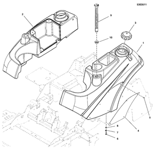 Fuel Tank And Mount Group Diagram and Parts List for  Simplicity Lawn Tractor
