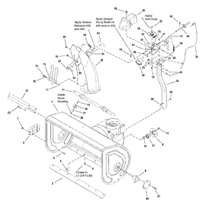 Part Location Diagram of 1734658CSM Simplicity Chute Assembly, Remote Deflector