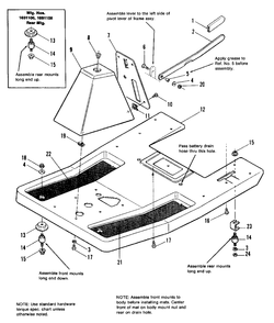 Body And Steering Column Group Diagram and Parts List for 1691106 Simplicity Lawn Tractor