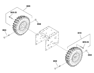 Wheels And Tires Group Diagram and Parts List for 1696238-01 Simplicity Snow Blower