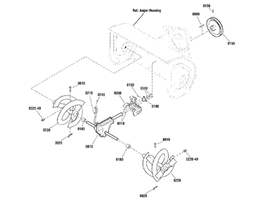 Auger Drive Group Diagram and Parts List for 1696238-01 Simplicity Snow Blower