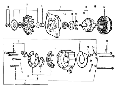 Engine Electrical System - Generator Group (3486i28) Diagram and Parts List for 2097151 Simplicity Lawn Tractor