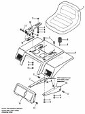 Seat  Deck Group Diagram and Parts List for  Simplicity Lawn Tractor