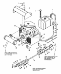 Engine Exhaust  Drive Shaft Group - 7117  7119 Early Models Diagram and Parts List for  Simplicity Lawn Tractor