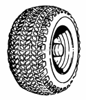 Turf Tire  Wheel Group Diagram and Parts List for  Simplicity Lawn Tractor