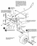 Front Axle Group Diagram and Parts List for  Simplicity Lawn Tractor