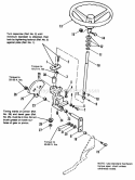 Steering Group Diagram and Parts List for  Simplicity Lawn Tractor