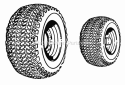 Turf Tire  Wheel Group Diagram and Parts List for  Simplicity Lawn Tractor
