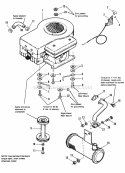 Engine Group Diagram and Parts List for  Simplicity Lawn Tractor
