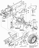 Frame Transaxle  Drawbar Group Diagram and Parts List for  Simplicity Lawn Tractor