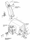 Auger Housing  Chute Group Diagram and Parts List for  Simplicity Snow Blower