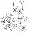 Steering  Lift Diagram and Parts List for  Simplicity Lawn Tractor