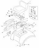 Seat  Deck Diagram and Parts List for  Simplicity Lawn Tractor