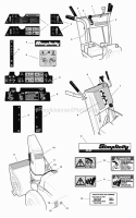 Decal Group (987131 987133 987134 987136 987138 987150 987152 987153 987155 987157) Diagram and Parts List for  Simplicity Snow Blower
