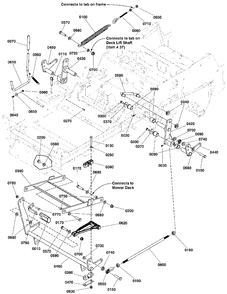 Deck Lift Group Diagram and Parts List for  Simplicity Lawn Tractor