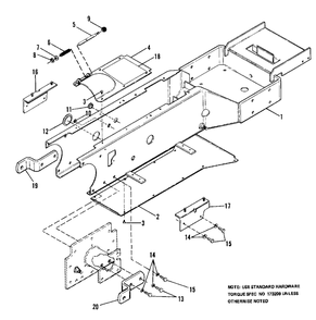 Frame Group Diagram and Parts List for 1690230 Simplicity Lawn Tractor