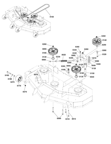 52-Inch Mower Deck - Clutch And Support Group Diagram and Parts List for  Simplicity Lawn Tractor