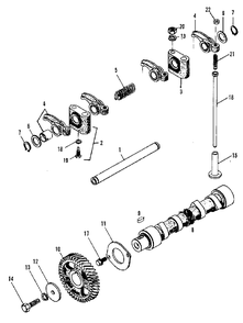 Valve Operating Mechanism Group (3486i08) Diagram and Parts List for 2097151 Simplicity Lawn Tractor