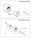 Wheels  Tires Group (W985970) Diagram and Parts List for  Simplicity Lawn Tractor