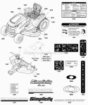 Decals Group (2990942 2990943 2990944 2990957) Diagram and Parts List for  Simplicity Lawn Tractor